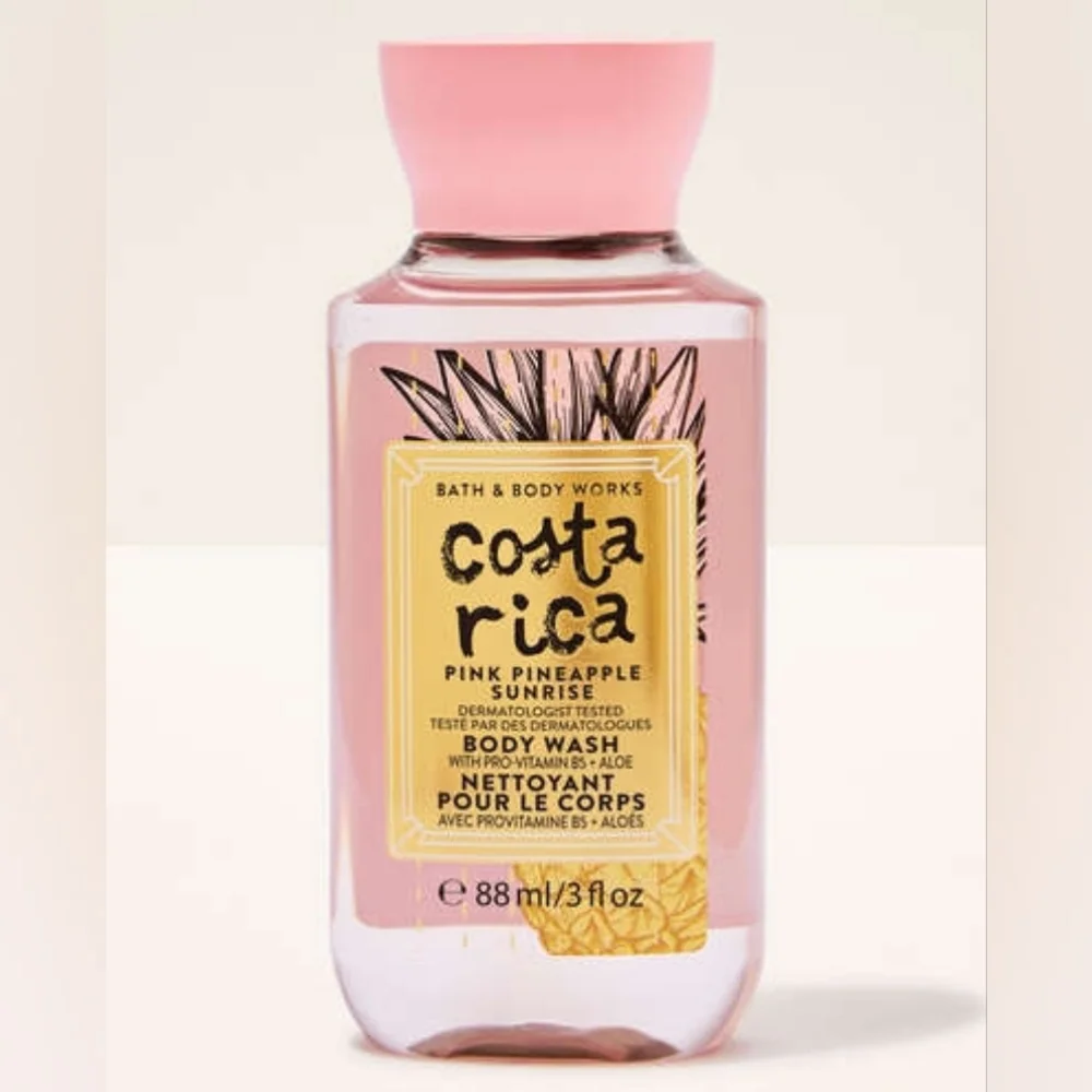 Bath & Body Works Costa Rica 🍍 Pink Pineapple Sunrise Shower Trio, Travel Size - Picture 4 of 8